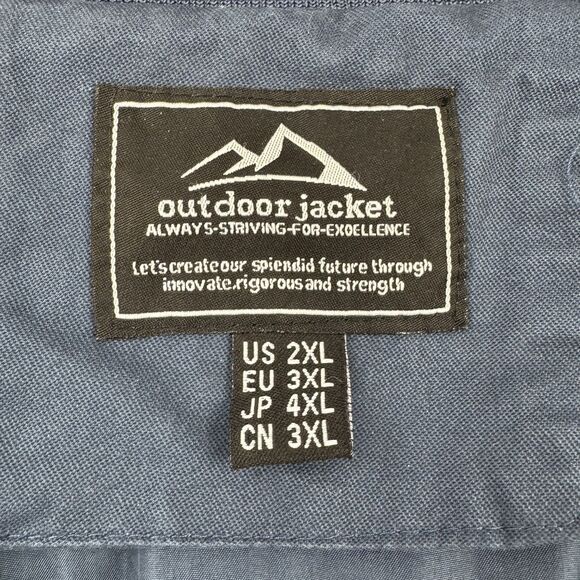 Men’s 2XL Blue Outdoor Cotton Bomber Jacket Utility Pockets Casual Workwear - Picture 2 of 9